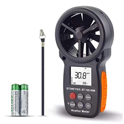 Immagine di BTMETER Barometro Anemometro Digitale Palmare, per Temperatura del Vento, Temperatura, Chill Tester con umidità, Altitudine, Misuratore di Pressione Arrampicata Drone HVAC CFM