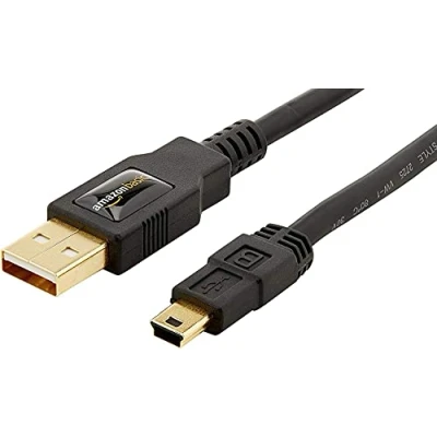 Immagine di Amazon Basics Cavo USB A 2.0 maschio/Mini B (0.9 m) per Personal computer, Nero