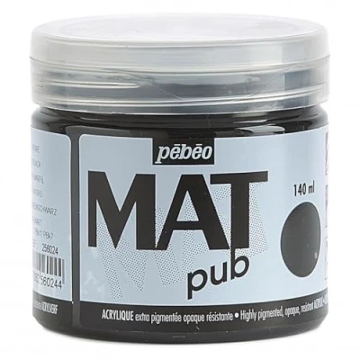 Immagine di Pébéo Pub, acrilico opaco, 140 ml, confezione da pezzi, colore: Nero avorio