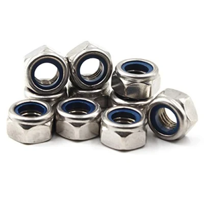 Immagine di M5 Acciaio INOX 304 dado di bloccaggio con inserto in nylon esagonali metriche (50 pezzi)