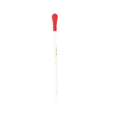 Immagine di Pipetta graduata in vetro con tappo gomma per laboratorio chimico contagocce, 3 ml