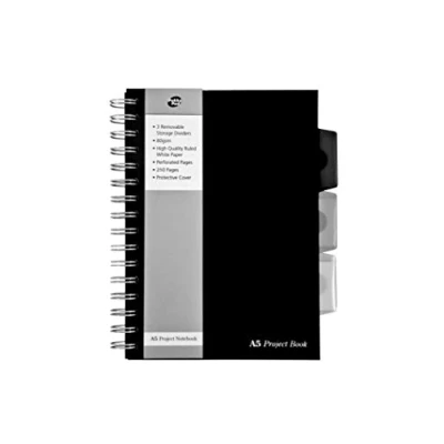 Immagine di Pukka Pad Quaderno a spirale con divisori, formato A5, colore: nero