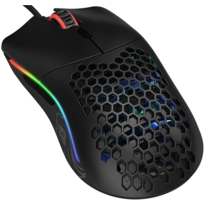 Immagine di Glorious gaming Model O Mouse da wired, superleggero 67 g, design a nido d&#039;ape, RGB, sensore Pixart 3360, Omron Switches, ambidestro Nero opaco