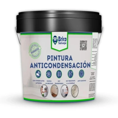 Immagine di BRICOSALVAJE Vernice anti condensa e umidità per interni ed esterni Isolante Termico Bianco opaco (4 litri)