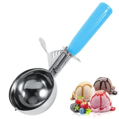 Immagine di Nikou paletta for gelato Pratico cucchiaio da in acciaio inossidabile con manico plastica (Colore : Blue 5.7cm)
