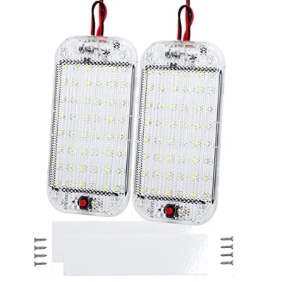 Immagine di Intckwan 2 Pcs illuminazione interna a LED, 12 V 85 V, 48 per auto, con interruttore on/off, camper, camion, furgone, roulotte
