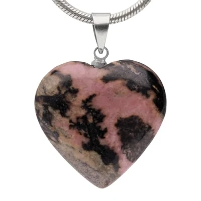 Immagine di Lebensquelle Plus ciondolo a forma di cuore in rodonite, Pietra preziosa, 2 x cm, con occhiello, semipreziosa, Rodonite
