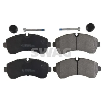 Immagine di SWAG 10 91 6753 Kit pastiglie freno Assale anteriore Predisposto per contatto segnalazione usura con materiale di fissaggio montaggio