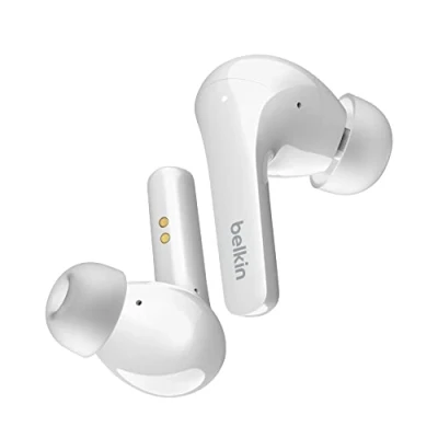 Immagine di Belkin SOUNDFORM Flow Auricolari Bluetooth true wireless con cancellazione attiva del rumore, Cuffie in ear, IPX5, 31 ore di riproduzione, per iPhone, Galaxy, Pixel Bianco, One Size, AUC006