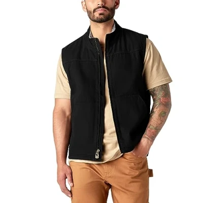 Immagine di Dickies Gilet Foderato In Cotone D’anatra Sherpa, Capispalla da lavoro Uomo, NERO RISCIACQUATO, S
