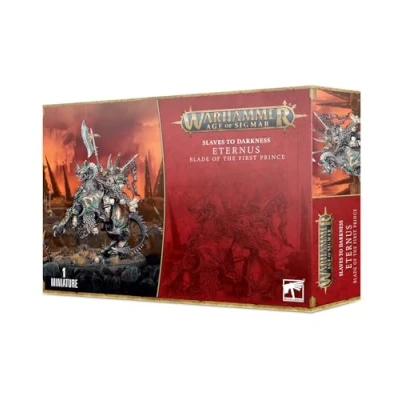 Immagine di Warhammer Age of Sigmar Games Workshop Slaves to Darkness: Eternus Blade The First Prince/Chaos Lord on Daemonic Mount, Nero