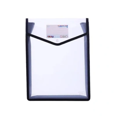 Immagine di OZLCUA Portafogli in Plastica per Raccoglitori Cartella Portadocumenti Trasparente Impermeabile Formato A4/A5, con Chiusura a Scatto e Tasca Portadocumenti(1pcs A4 Black)