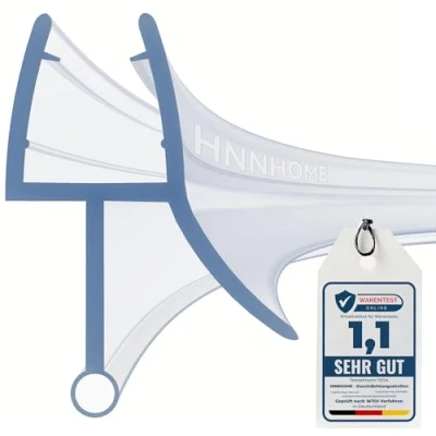 Immagine di HNNHOME® Striscia di tenuta in gomma pre curvata da 870 mm, perfetta per porte vetro curve o dritte 4 6 con spazio fino a 10 vasca e doccia