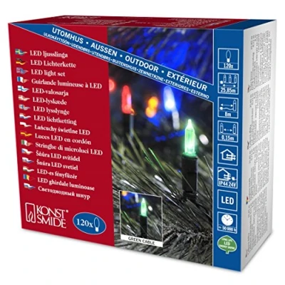 Immagine di Konstsmide 6060 500 Mini catena luminosa esterno rete elettrica Numero di lampadine 120 LED (monocolore) Multicolore Lunghezza illuminata: 17.85 m