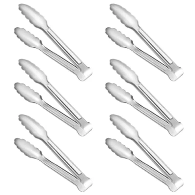 Immagine di Nemeaii Confezione da 6 pinze servizio, cucina, per buffet, alimenti in acciaio 304, piccole pinze, color , 17,8 cm, durevoli, facili installare,