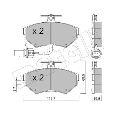 Immagine di METELLI 22 0215 2 Kit pastiglie freno Con contatto segnalazione usura AUDI: A4 B7 Avant, B6 Sedan, VOLKSWAGEN: Passat B5 GP Variant