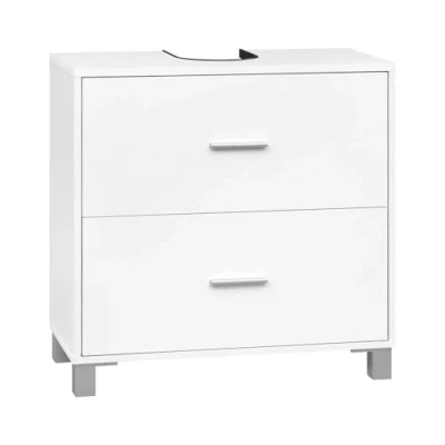 Immagine di eSituro Mobile da Bagno Sottolavello, Pavimento per Bagno, con 2 Cassetti, Contenitore 60x30x60cm, Bianco