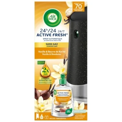 Immagine di Airwick Spray automatico senza gas attivo fresco, 1 diffusore + ricariche, profumo vaniglia e caprifoglio