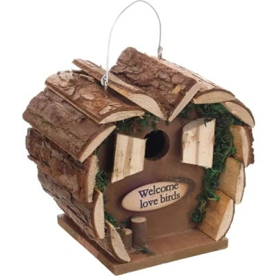 Immagine di Flamingo Cassetta nido per uccelli in legno Cortesa Cuoero 16x12x15,5cm resistente alle intemperie di pino certificato FSC