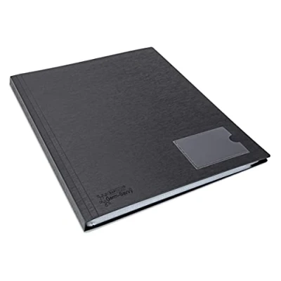Immagine di Rapesco 1650 Germ Savvy Antibatterico, Portalistino con Copertina Rigida A4 in Polipropilene, 36 Tasche, Nero
