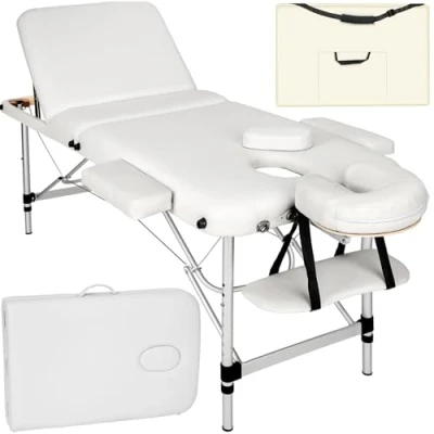 Immagine di TecTake LETTINO MASSAGGI IMBOTTITURA ESTETISTA MASSAGGIO PORTATILE IN ALLUMINIO (Bianco No. 401046)