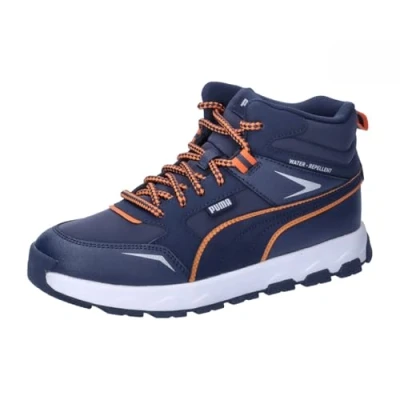 Immagine di Puma Evolve Trail JR Unisex Scarpa da hiking per bambini, Taglia: 37.5, Club navy/maple syrup Finta pelle / tessuto