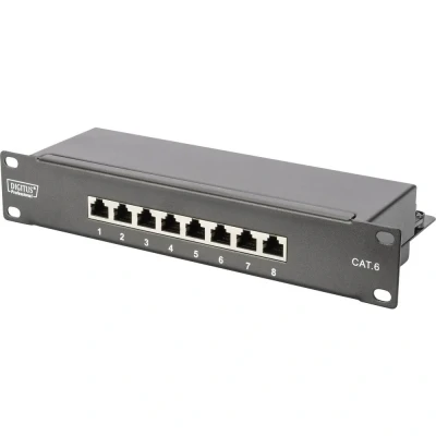 Immagine di Digitus DN 91608S 8 Porte Patchpanel di rete 254 mm (10) CAT 6 1 U Nero