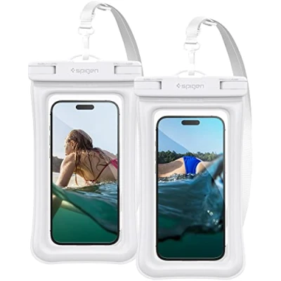 Immagine di Spigen Aqua Shield A610 Custodia Impermeabile Smartphone IPX8, Cover Galleggiante 2 Pezzi Compatibile con iPhone 15 Pro Max, 14 Pro, 13, Xiaomi 13T, Galaxy S24 Ultra,Pixel 8 Floating Bianco