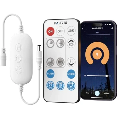Immagine di PAUTIX WiFi/Bluetooth LED Controller per strisce 12 24 V, dimmerabile con telecomando RF/Smart App/Alexa