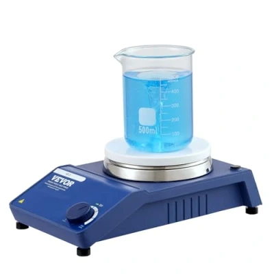Immagine di VEVOR Agitatore Magnetico, Piastra di Agitazione 0 1500 RPM con Manopola Velocità Regolabile, Kit a da 21 Litri, Barra Inclusa