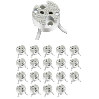 Immagine di ledscom.de 20 pezzi presa GU5.3/G4, ceramica, bianco, 12V AC, max. 25W