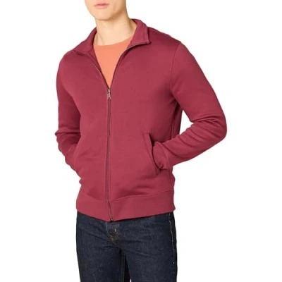 Immagine di Amazon Essentials Felpa con Collo a Lupetto Cerniera Integrale Uomo, Rosso, L