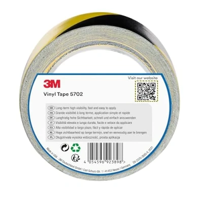 Immagine di 3M Nastro per strisce di sicurezza 5702 nero/giallo, 50 mm x 33 m,spessore: 0,14