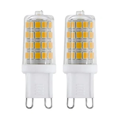 Immagine di Eglo LED G9 set di 2 lampadine con base a perno, lampade ciascuna da 3 Watt (equivalente 30 Watt), 320 Lumen, lampada pannocchia bianca calda, 3000k, Ø 1,6 cm