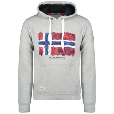 Immagine di Geographical Norway Gpalm Men Felpa con Cappuccio, Grigio, XL Uomo