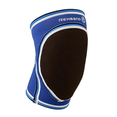 Immagine di Rehband Ginocchiere Original, 1 pezzo, protezioni per le ginocchia, pallamano, ginocchia in neoprene lo sport, Colore:Blu, Misura:S