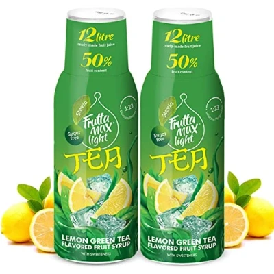 Immagine di 2 x Light Con pochi carboidrati Sciroppo Fitness Carb di FruttaMax Zero Zucchero Stevia Contenuto frutta 50 60% (2 500ml) Tè verde al limone Light)
