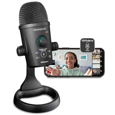 Immagine di Roland GO:PODCAST Video Podcasting Studio per Smartphone Sistema il Livestreaming, Facile da Usare, Podcaster, Vlogger e Altro App Intuitiva Microfono USB di Alta Qualità