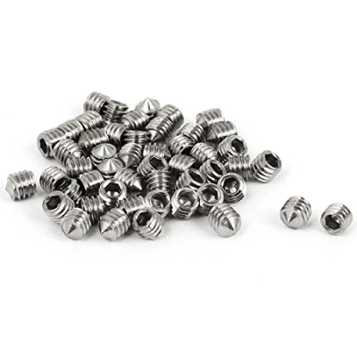 Immagine di sourcingmap M4 x 4mm acciaio inossidabile 304 cono a brugola esagonali grano 50 pz.