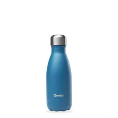 Immagine di Qwetch Bottiglia isotermica blu anatra 260 ml Borraccia Nomade in acciaio inox 24 ore freddo e 12 caldo impermeabile, senza BPA riutilizzabile
