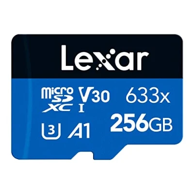 Immagine di Lexar 633x Scheda Micro SD 256 GB, di Memoria microSDXC UHS I Con Adattatore SD, Fino a 100 MB/s in Lettura, A1, C10, U3, V30, TF per Smartphone/Tablet/Telecamera (LMS0633256G BNAAA)