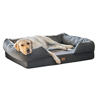Immagine di Ferplast Cuccia Cane Cuscino Grande Lettino Memory Foam Letto Ortopedico Sfoderabile 112 x 88 h 26,5 cm. Grigio