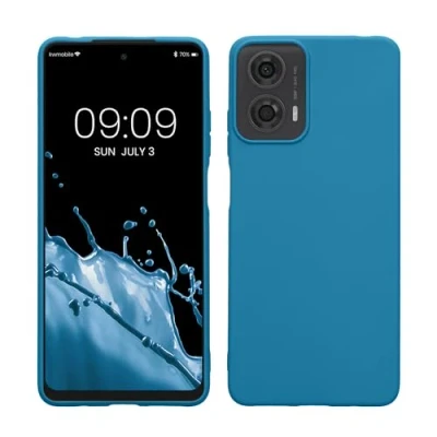 Immagine di kwmobile Custodia Compatibile con Motorola Moto G24 / E14 G04 G04s Cover Back Case per Smartphone in Silicone TPU Protezione Gommata blu indaco