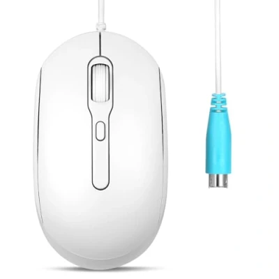 Immagine di Perixx PERIMICE 222P Mouse PS/2 con Cavo Lungo 1,8 Metri Design Ottico 1200/1600/2000 DPI Bianco