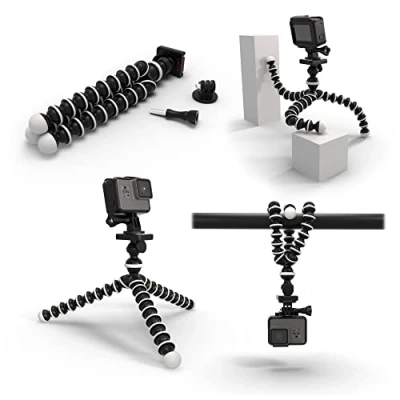 Immagine di Digicharge 10&#039;&#039; Treppiede Polpo flessibile Supporto Piastra di Sgancio Rapido + Testa della sfera per GoPro Hero12 Hero 12 11 10 Max/DJI OSMO Action 3 / Insta360 One/Akaso Apexcam Camera
