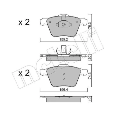 Immagine di METELLI 22 0599 1 Kit pastiglie freno senza contatto segnalazione usura VOLVO: V60 I, S60 II, XC70 II Station Wagon, FORD: S Max Mk1, Galaxy Mk2 MPV