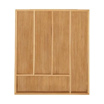 Immagine di Relaxdays 2X Portaposate da Cassetto in bambù, 5 Scomparti, Divisore Posate &amp; Utensili Cucina, x 30 34 cm, Naturale