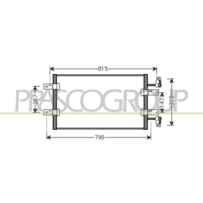 Immagine di PRASCO DS952C002 Condensatore 15 Alluminio 710 R 134a OPEL: Vivaro A Combi, Van, Camion pianale / Telaio, RENAULT: TRAFIC 2 Bus