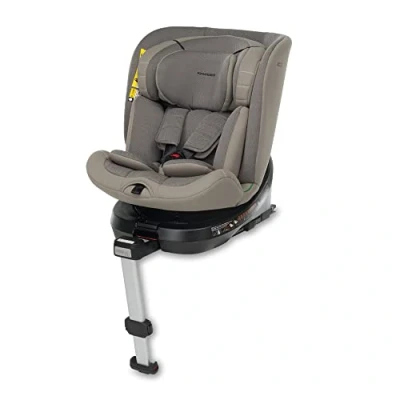 Immagine di Foppapedretti Seggiolino Auto Iturn I Size, Seduta Girevole a 360, per bambini da 40 150 cm di altezza, 0 12 anni, conforme ECE R129, Fissaggio Dualfix (Isofix e non), Safe Body Protection, Desert