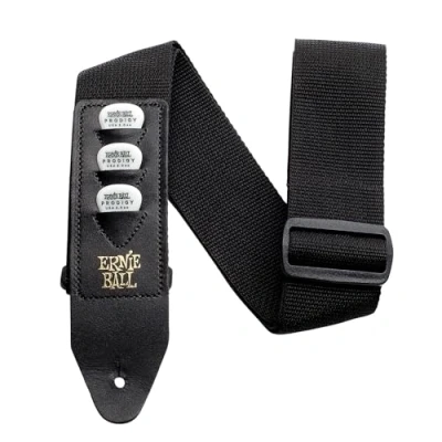 Immagine di Ernie Ball, Tracolla con portaplettri, colore nero